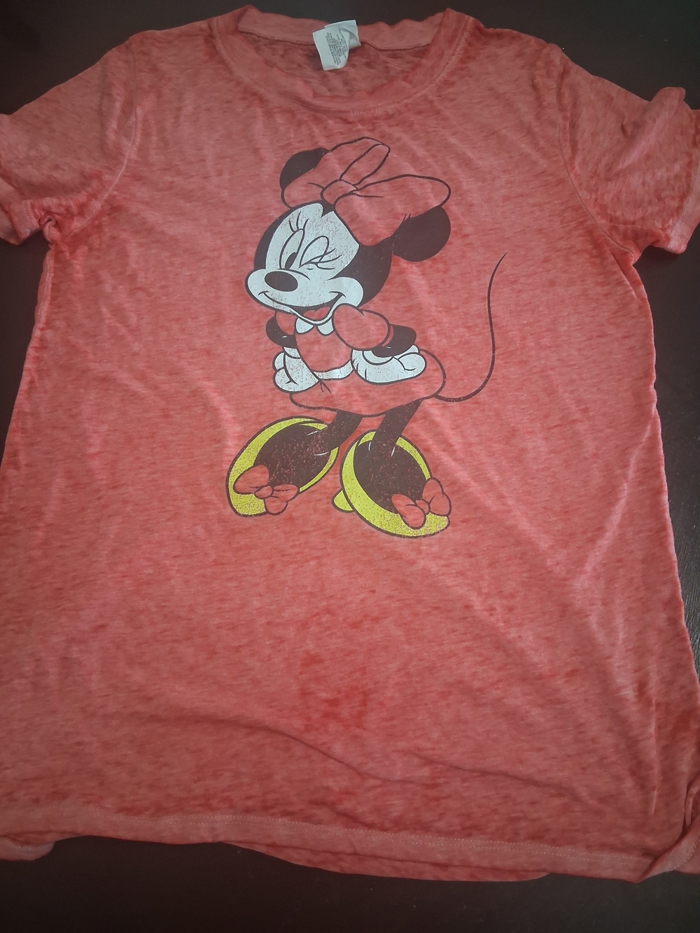 Disney Girls Coral Minnie Mouse Short Sleeve Tee